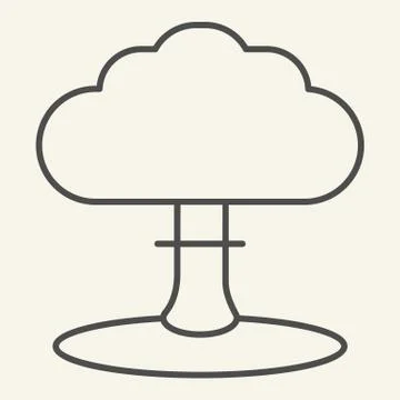 Explosion thin line icon. Boom vector illustration isolated on white. Nuclear Stock Illustration