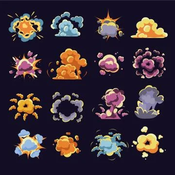 Explosion Vector Illustration Set Stock Illustration