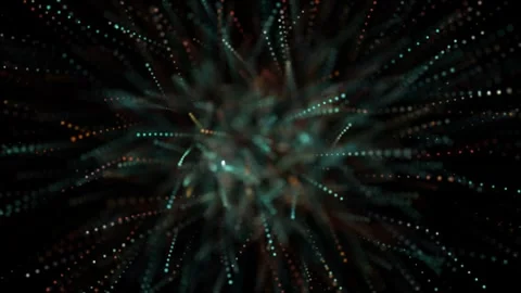 An explosion of vibrant, colorful particles Stock Footage 313024577