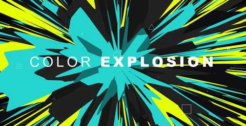 Explosion of vibrant colors. Splash of paint. Sport, music, gaming background. 스톡 일러스트