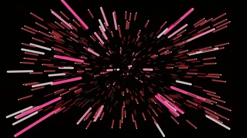 Explosion of vibrant pink and magenta streaks on black background Stock Footage 341058902