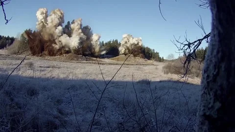 Explosion. The video of the explosion of rock. Stock Footage 123353132