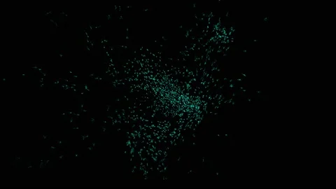 Explosion vortex of green lights in in black space 4k animation Stock Footage 237533812