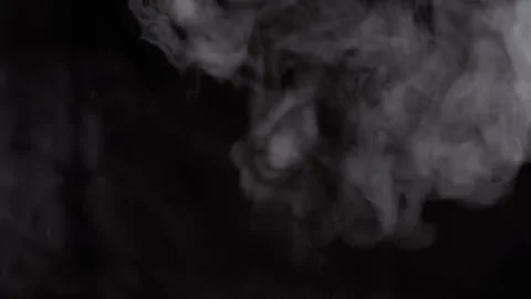 Explosion of Water Droplets in Moving Dense Icy Clouds of Steam in Empty Space Stock Footage 263820659