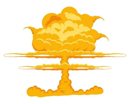 Explosion with waves effect Stock Illustration