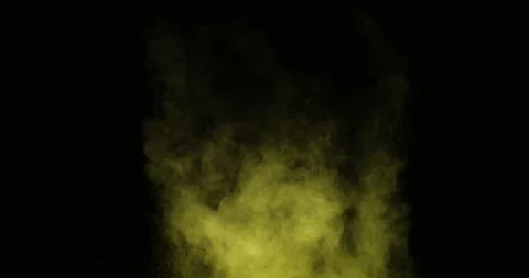 Explosion Yellow Powder Stock Footage 206079099