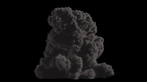 Explosions with alpha matte. Frontal and high angle view. Stock Footage 23189382