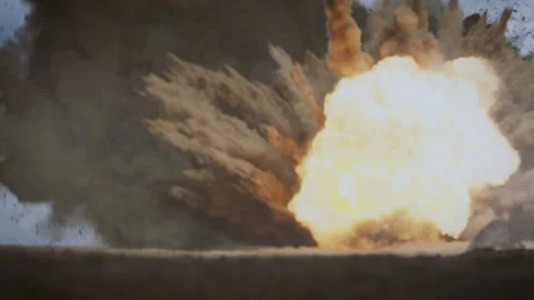 Explosions Artillery Strike Stock Footage 221340178