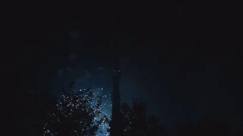 Explosions of beautiful colored fireworks in the sky Stock Footage 82364575
