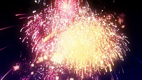Explosions of fireworks close up. Video stock 121589338