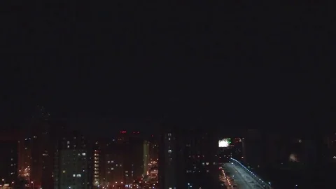 The explosions of fireworks in the night sky. New year. Stock Footage 84014870