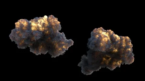 Explosions pack. Middle bottom camera v2. Alpha included. Stock Footage 105208248