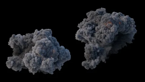 Explosions pack. Middle top camera v3. Alpha included. Stock Footage 105427899