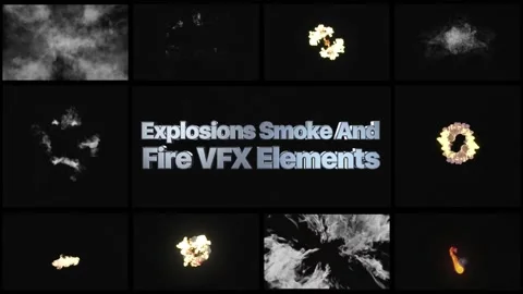 Explosions Smoke And Fire VFX Elements Motion Graphics Pack Stock Footage 197611372