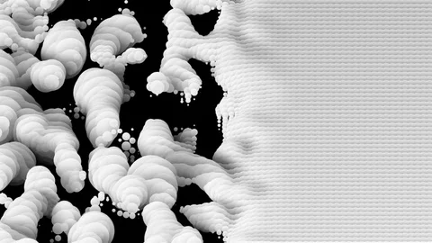 Explosions of white elements on a split screen. place for text. seamless loop. Stock Footage 81260437