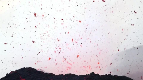 Explosive activity with volcanic bombs Stock Footage 53291848