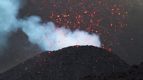 Explosive activity of the volcano Etna Stock Footage 53320654