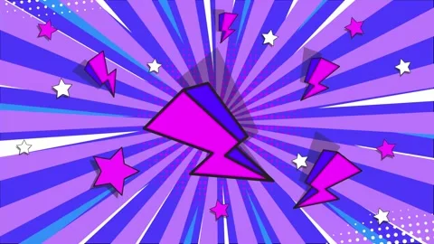 Explosive and colorful elements in a stylish dynamic comic background seamless Stock Footage 293263485