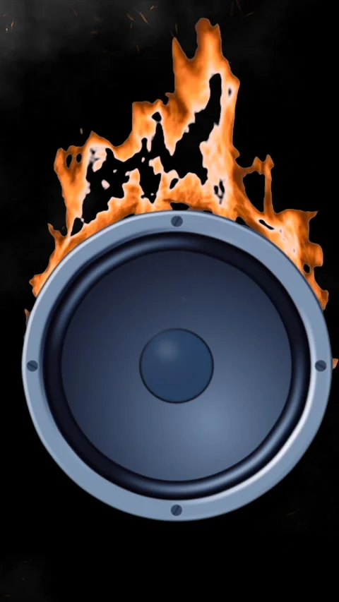 Explosive audio speaker vertical Stock Footage 345598946