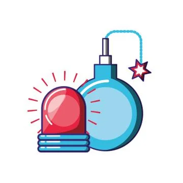 Explosive bomb with alarm light emergency Illustrazione stock
