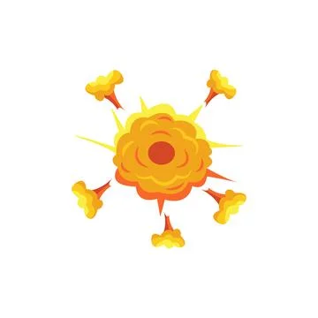 Explosive bomb, atomic or cosmic blast a flat cartoon vector illustration Stock Illustration