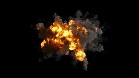 Explosive bomb damage rendering effect on black backgrounds Stock Footage 330665939