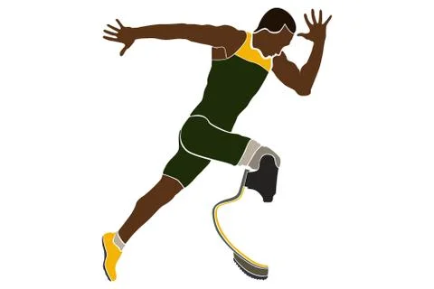 Explosive brazilian runner athlete Illustrazione stock