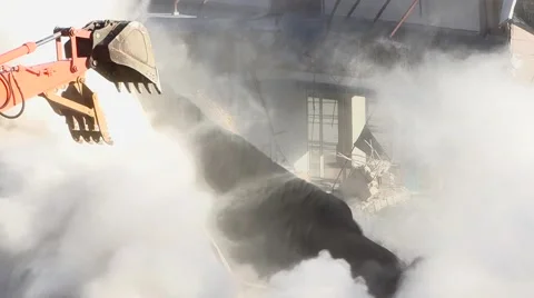 Explosive Building Demolition Stock Footage 46415553