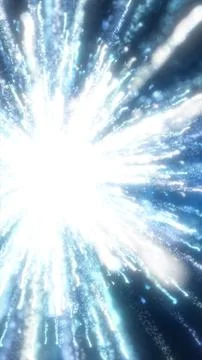 Explosive burst of glowing blue particles resembling a digital firework, symb Stock Illustration