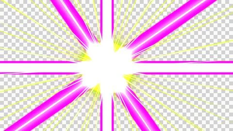 Explosive Burst of Neon Light Rays on Black Background Illustrazione stock