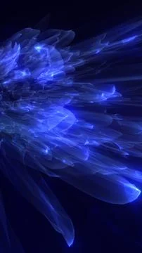 Explosive burst of translucent blue crystal shards in dynamic motion on a d.. Stock Illustration