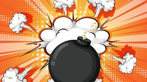 Explosive Cartoon Bomb Illustration Stock Illustration