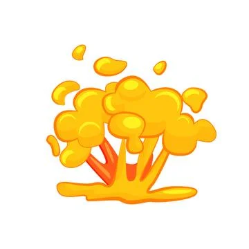 Explosive cloud of fire spray, lava splash from volcano eruption Stock Illustration