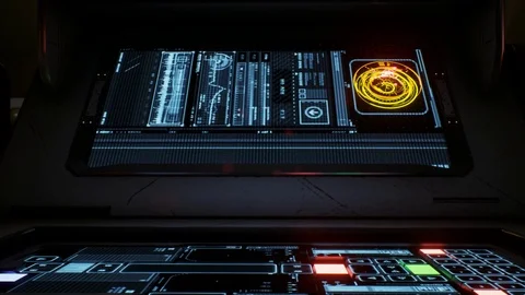 Explosive Combat: Spaceships Battle Over Strange Terrain Stock Footage 111938270