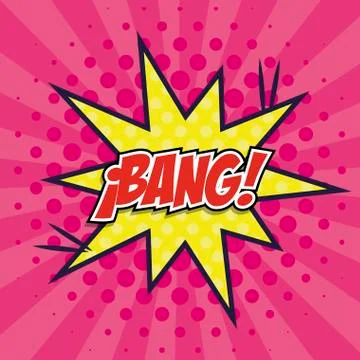 Explosive comic with bang word pop art style Stock Illustration