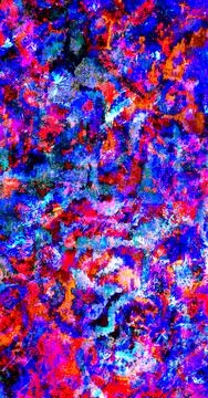 Explosive composition featuring vibrant patches of red, blue, and magenta Stock Photos