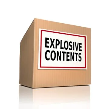 Explosive contents on a paper box Illustration