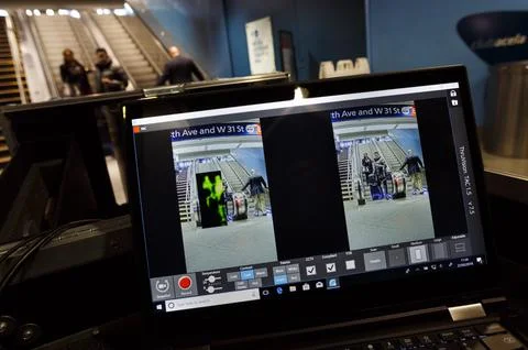 Explosive Detection System Demonstrated in New York's Penn Station, USA - 27 Feb Stock Photos
