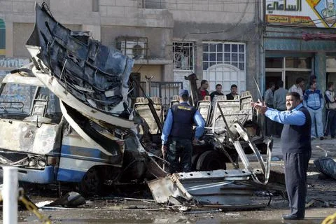 Explosive Device Detonated Aboard a Public Bus - Feb 2007 Stock Photos