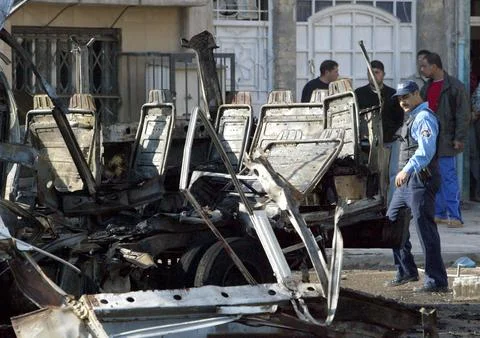 Explosive Device Detonated Aboard a Public Bus - Feb 2007 Stock Photos