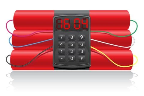 Explosive dynamite and clockwork vector illustration Stock Illustration