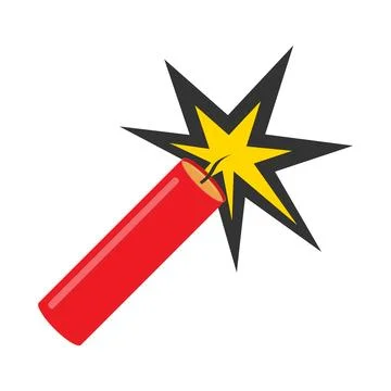 Explosive dynamite isolated on white background. Dynamite explosion vector Stock Illustration