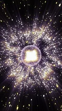 Explosive Energy Burst with Glowing Central Orb and Light Rays Stock Illustration
