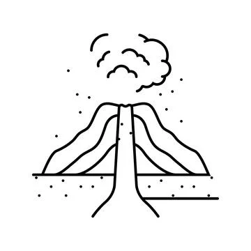 Explosive eruption lava line icon vector illustration Stockillustratie