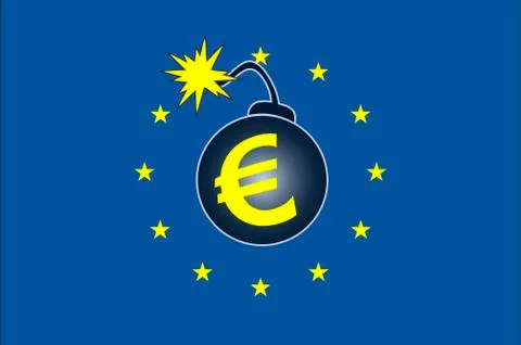 Explosive Euro Crisis Illustrazione stock