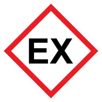 Explosive EX icon, danger symbol isolated on white background. Vector hazard Stock Illustration