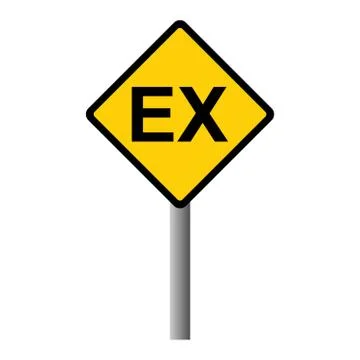 Explosive EX icon, danger symbol isolated on white background. Vector hazard Stock Illustration