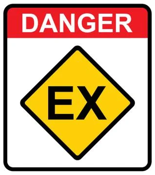 Explosive EX icon, danger symbol isolated on white background. Vector hazard Stock Illustration
