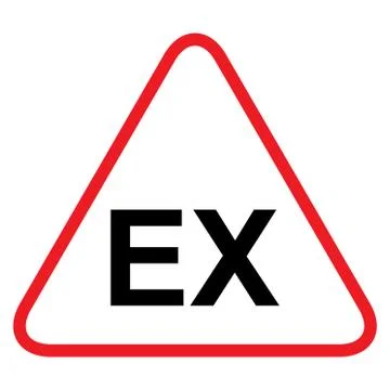 Explosive EX icon, danger symbol isolated on white background. Vector hazard Stock Illustration