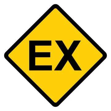 Explosive EX icon, danger symbol isolated on white background. Vector hazard Stock Illustration
